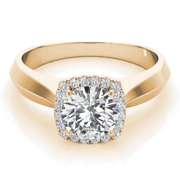 Solitaire Engagement Ring, style 84730, On hand view in yellow gold