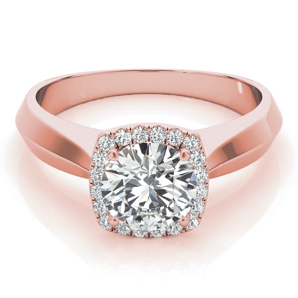 Solitaire Engagement Ring, style 84730, On hand view in rose gold