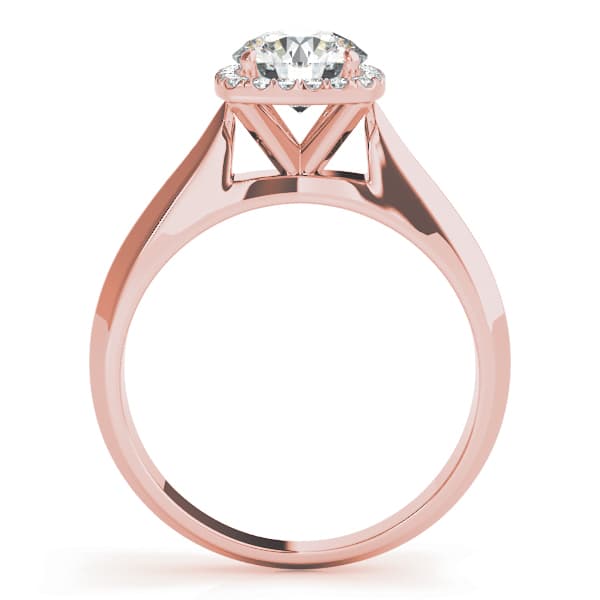 Solitaire Engagement Ring, style 84730, Side view in rose gold