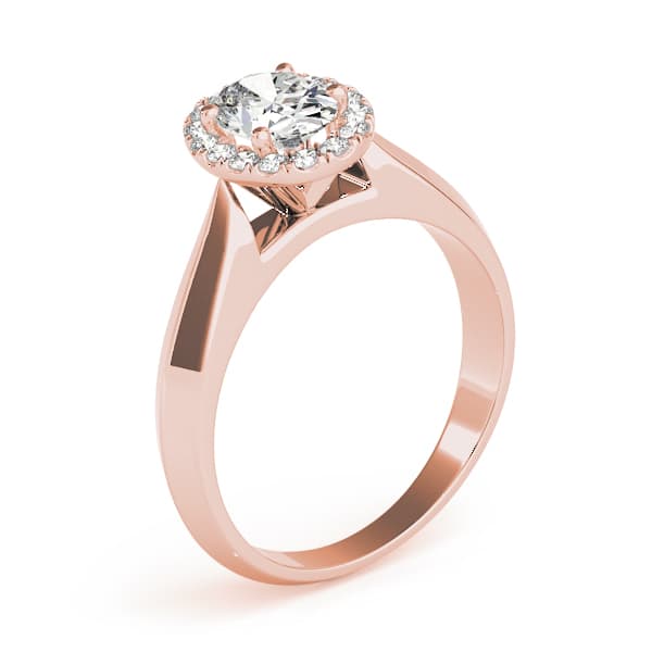 Solitaire Engagement Ring, style 84732, Angle view in rose gold