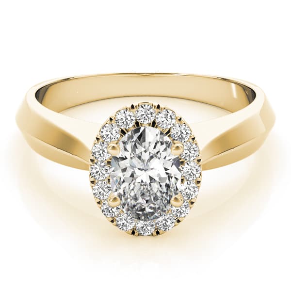 Solitaire Engagement Ring, style 84732, On hand view in yellow gold