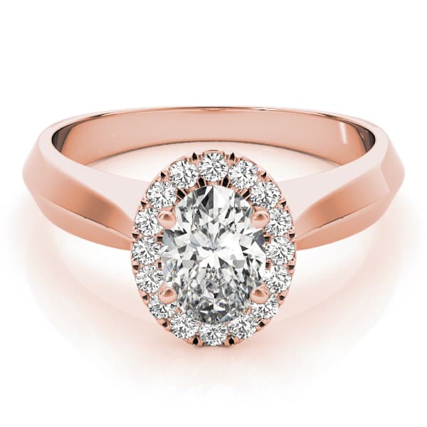Solitaire Engagement Ring, style 84732, On hand view in rose gold