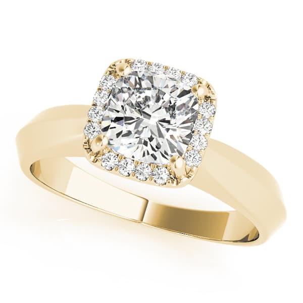 Solitaire Engagement Ring, style 84734, Front view in yellow gold