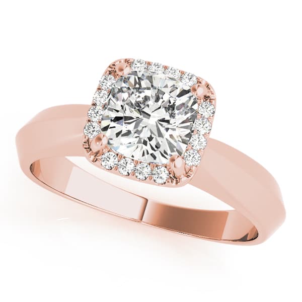 Solitaire Engagement Ring, style 84734, Front view in rose gold