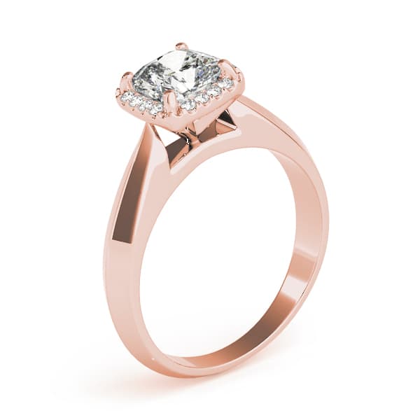 Solitaire Engagement Ring, style 84734, Angle view in rose gold