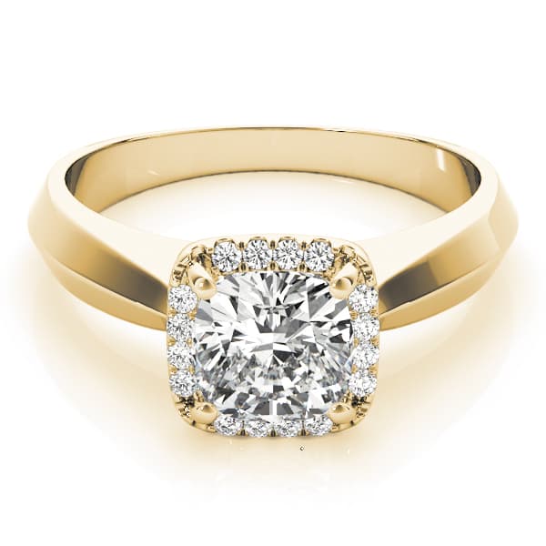 Solitaire Engagement Ring, style 84734, On hand view in yellow gold