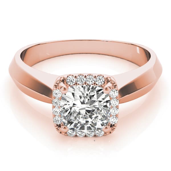 Solitaire Engagement Ring, style 84734, On hand view in rose gold
