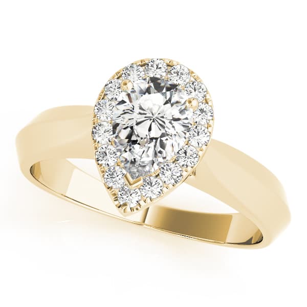 Solitaire Engagement Ring, style 84735, Front view in yellow gold