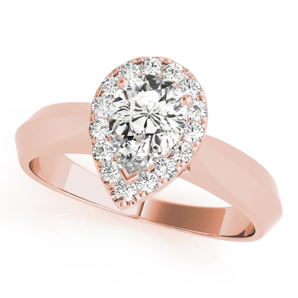 Solitaire Engagement Ring, style 84735, Front view in rose gold