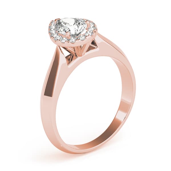 Solitaire Engagement Ring, style 84735, Angle view in rose gold