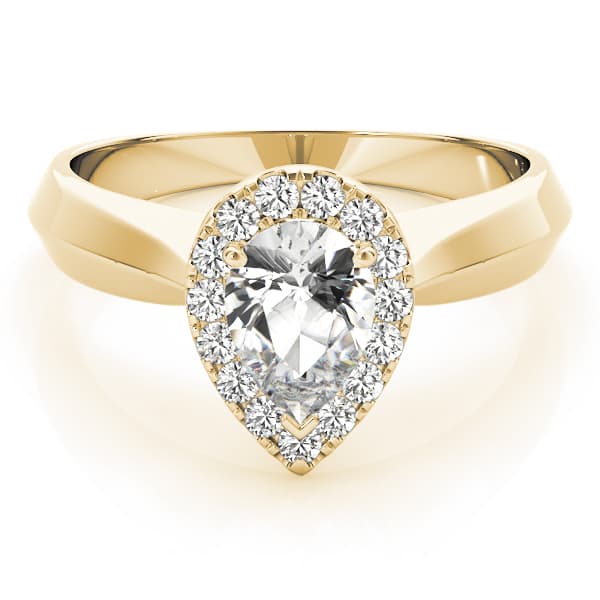 Solitaire Engagement Ring, style 84735, On hand view in yellow gold