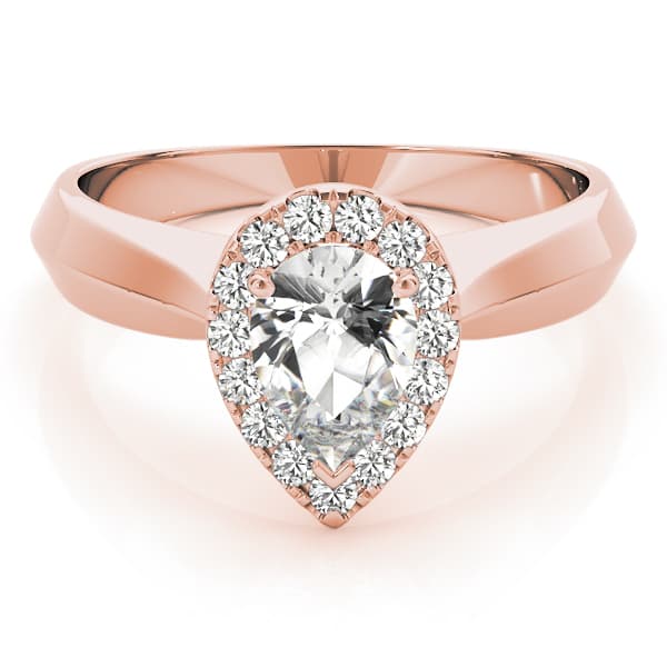 Solitaire Engagement Ring, style 84735, On hand view in rose gold