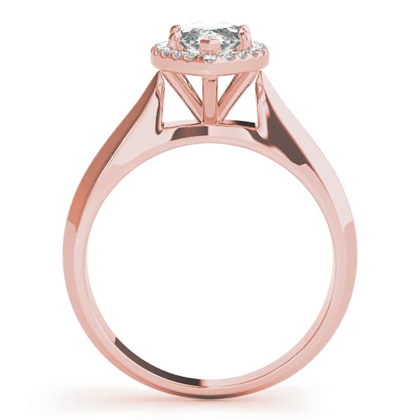 Marquise Solitaire Halo Engagement Ring, style 84736, Side view in rose gold