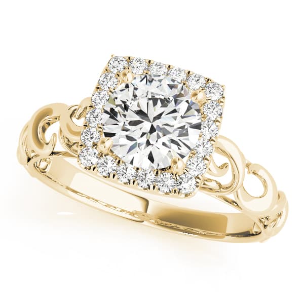 Solitaire Engagement Ring, style 84738, Front view in yellow gold
