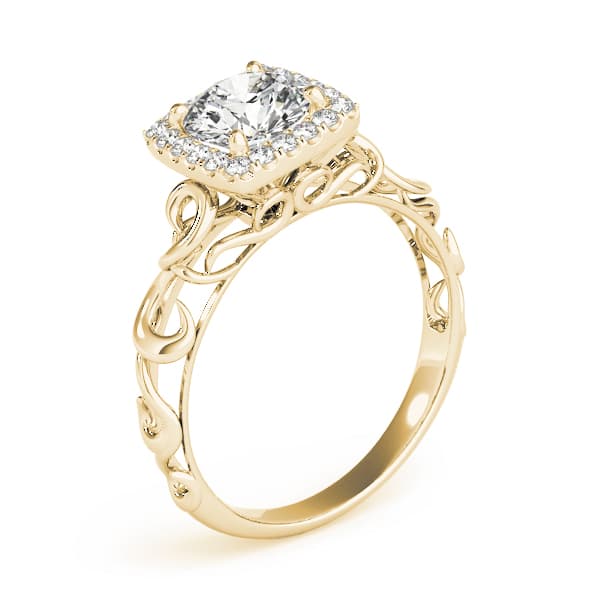 Solitaire Engagement Ring, style 84738, Angle view in yellow gold