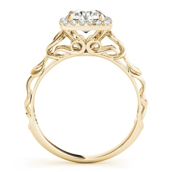 Solitaire Engagement Ring, style 84738, Side view in yellow gold