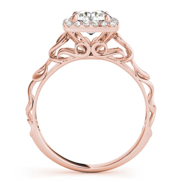 Solitaire Engagement Ring, style 84738, Side view in rose gold