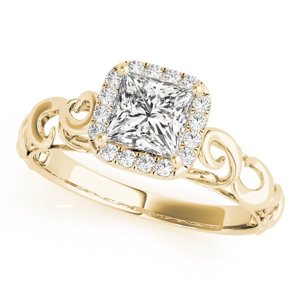 Solitaire Engagement Ring, style 84739, Front view in yellow gold