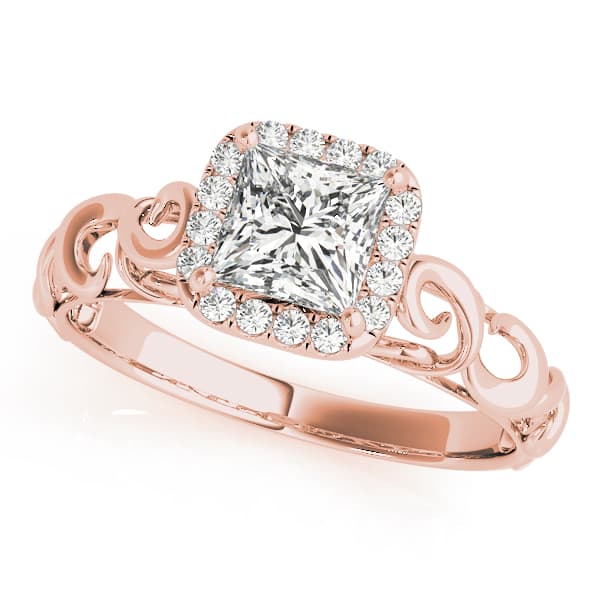 Solitaire Engagement Ring, style 84739, Front view in rose gold