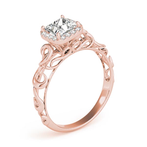 Solitaire Engagement Ring, style 84739, Angle view in rose gold
