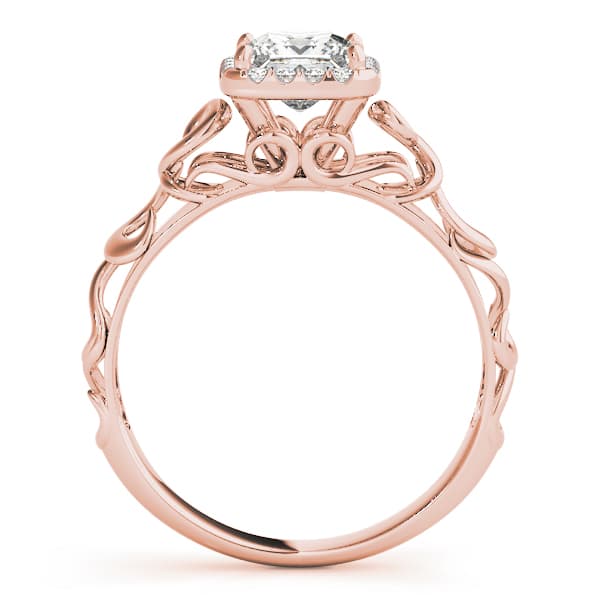 Solitaire Engagement Ring, style 84739, Side view in rose gold