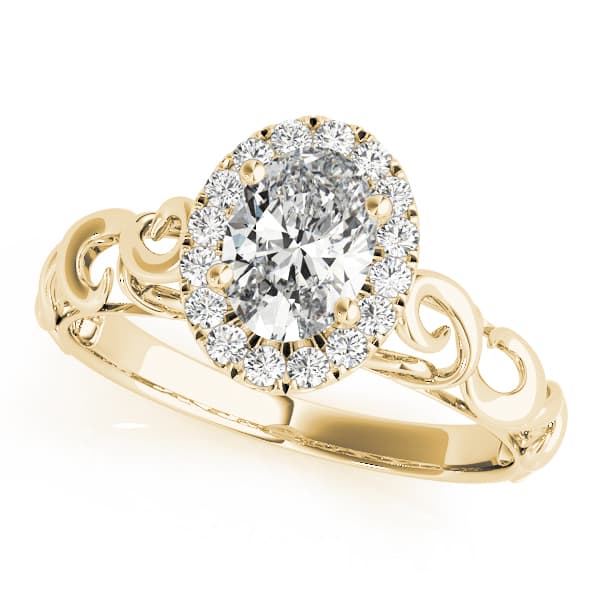 Solitaire Engagement Ring, style 84740, Front view in yellow gold