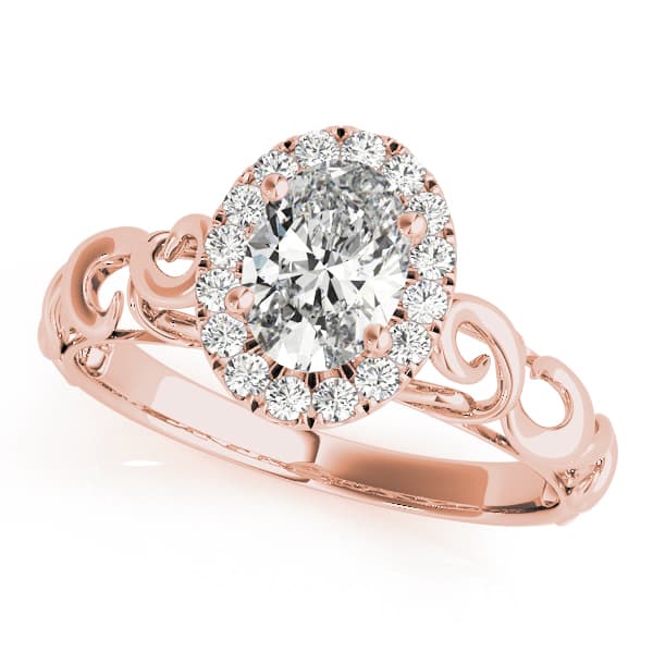 Solitaire Engagement Ring, style 84740, Front view in rose gold