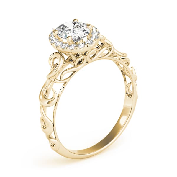Solitaire Engagement Ring, style 84740, Angle view in yellow gold