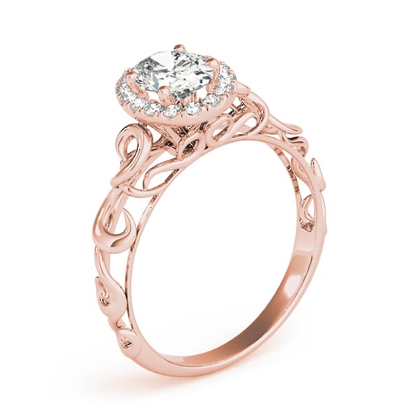 Solitaire Engagement Ring, style 84740, Angle view in rose gold