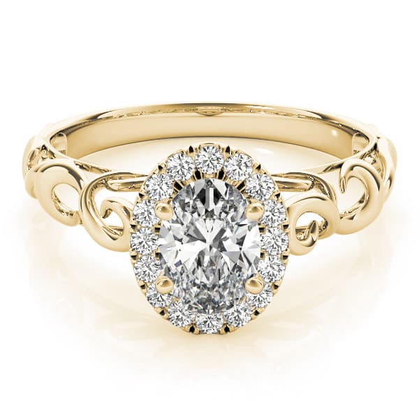 Solitaire Engagement Ring, style 84740, On hand view in yellow gold