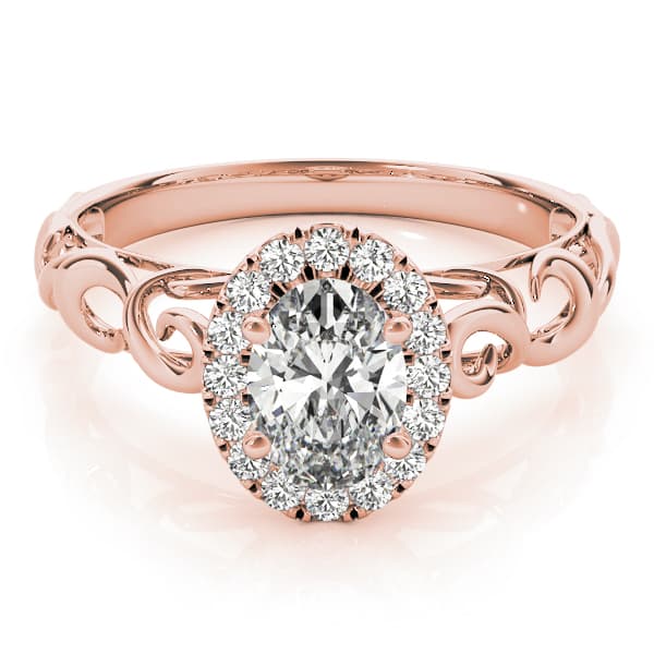 Solitaire Engagement Ring, style 84740, On hand view in rose gold