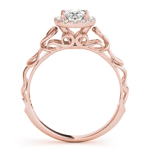 Solitaire Engagement Ring, style 84740, Side view in rose gold