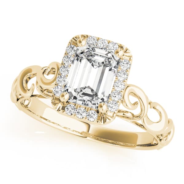 Solitaire Engagement Ring, style 84741, Front view in yellow gold
