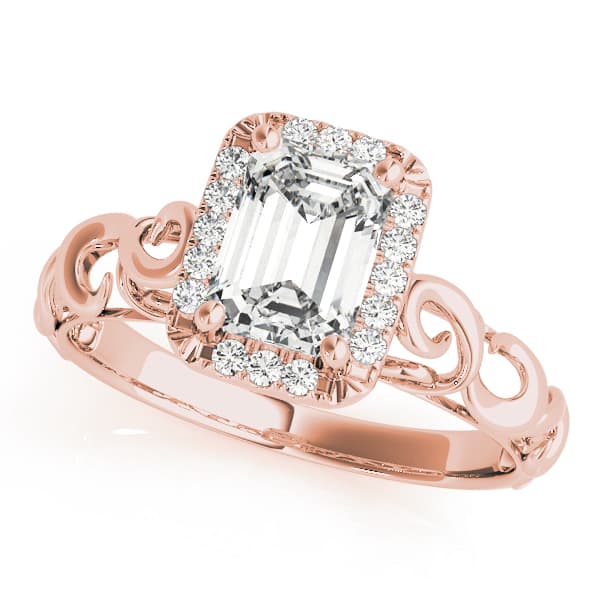 Solitaire Engagement Ring, style 84741, Front view in rose gold