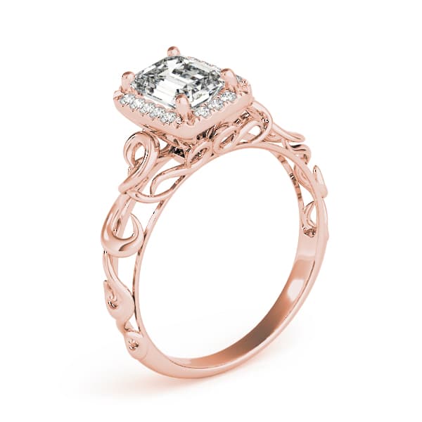 Solitaire Engagement Ring, style 84741, Angle view in rose gold