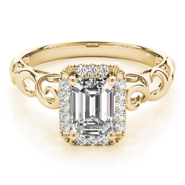 Solitaire Engagement Ring, style 84741, On hand view in yellow gold