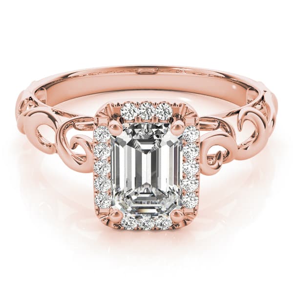 Solitaire Engagement Ring, style 84741, On hand view in rose gold