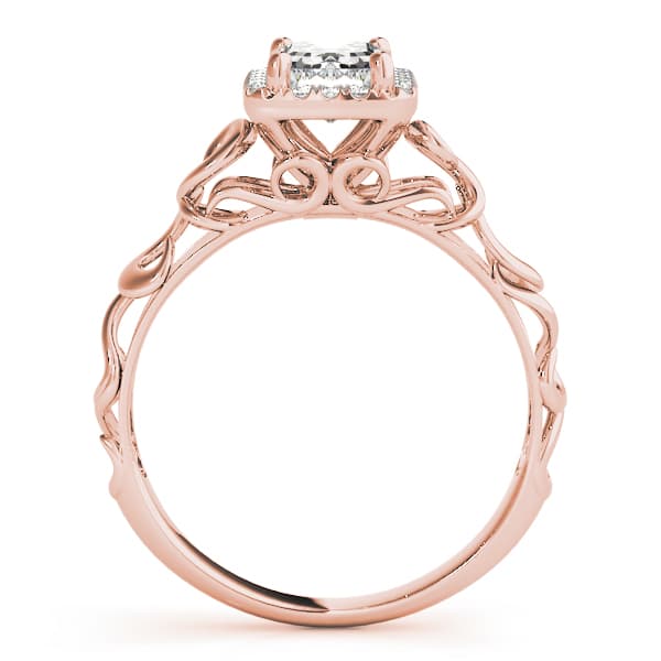Solitaire Engagement Ring, style 84741, Side view in rose gold