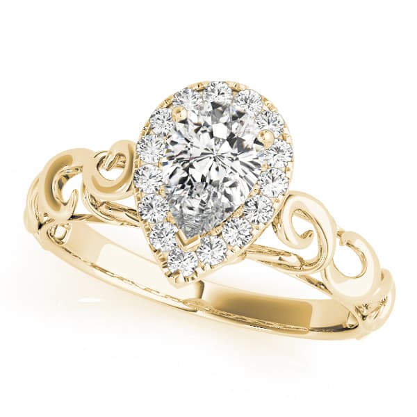 Solitaire Engagement Ring, style 84743, Front view in yellow gold