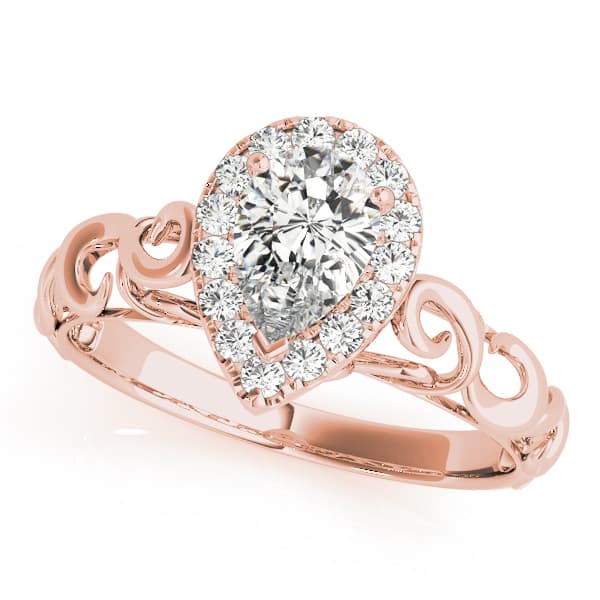 Solitaire Engagement Ring, style 84743, Front view in rose gold