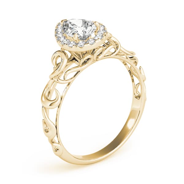 Solitaire Engagement Ring, style 84743, Angle view in yellow gold
