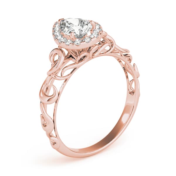 Solitaire Engagement Ring, style 84743, Angle view in rose gold