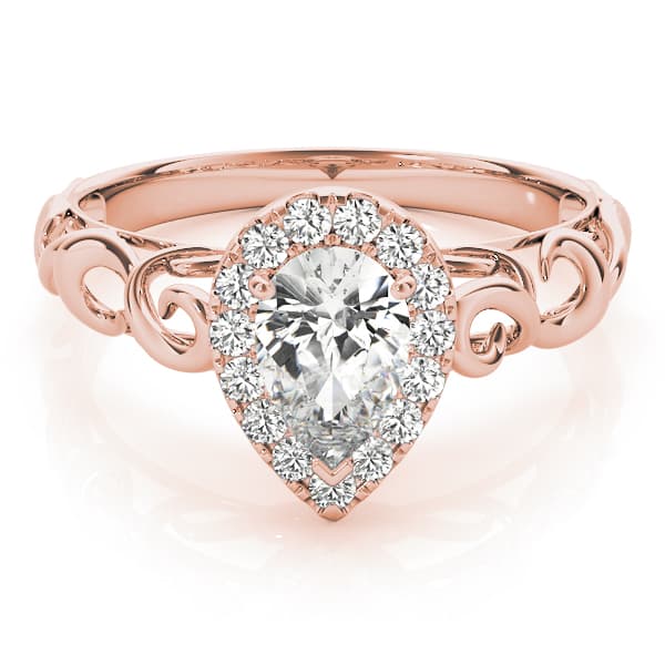 Solitaire Engagement Ring, style 84743, On hand view in rose gold