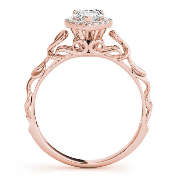 Solitaire Engagement Ring, style 84743, Side view in rose gold