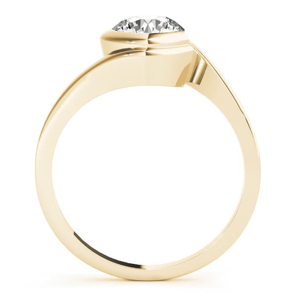 Bypass Swirl Solitaire Engagement Ring, style 84745, Side view in yellow gold