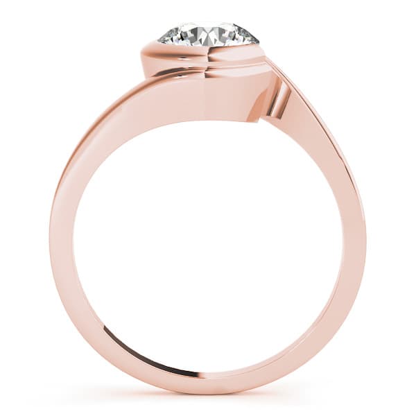 Bypass Swirl Solitaire Engagement Ring, style 84745, Side view in rose gold