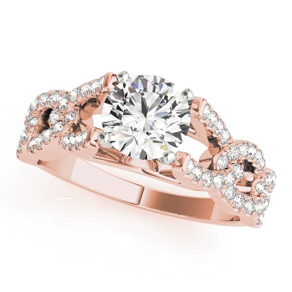 Engagement Ring, style 84748, Front view in rose gold
