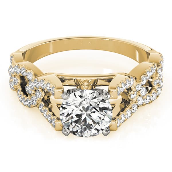 Engagement Ring, style 84748, On hand view in yellow gold
