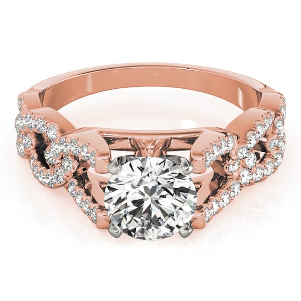 Engagement Ring, style 84748, On hand view in rose gold