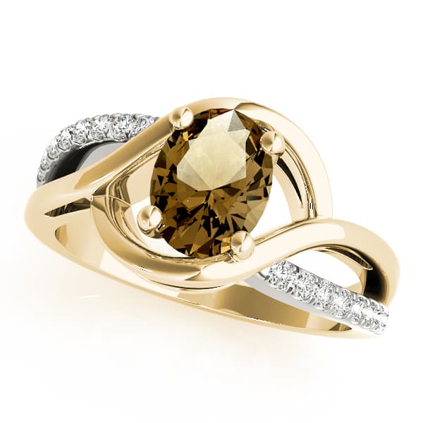 8x6 Oval Ring (1/8 ct. tw.), Front view in yellow gold